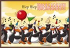 verjaardag kaart chocolade pinguins hoera